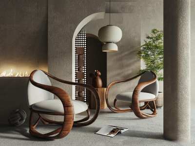 侘寂休闲椅3D模型下载